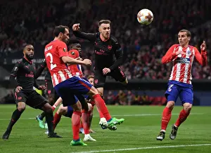 Atletico Madrid V Arsenal 2017-18 Prints: Clash of Titans: Ramsey vs Godin-Griezmann - Arsenal vs Atletico Madrid