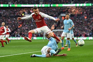 Arsenal V Manchester City - Carabao Cup Final 2018 Prints: Clash of the Titans: Ramsey vs. Kompany - Arsenal vs. Manchester City Carabao Cup Final
