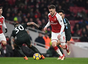Arsenal V Manchester City 2017-18 Prints: Clash of Titans: Ramsey vs. Otamendi - Arsenal vs. Manchester City, Premier League