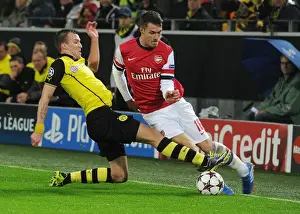 Borussia Dortmund V Arsenal 2013-14 Prints: Clash of Titans: Ramsey vs. Schmelzer - Borussia Dortmund vs