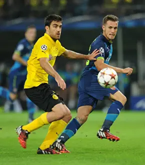 Borussia Dortmund V Arsenal 2014-15 Prints: Clash of Titans: Ramsey vs. Sokratis - Borussia Dortmund vs