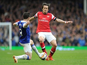 Everton Prints: Clash of Titans: Rosicky vs. Baines in Everton vs. Arsenal Premier League Showdown