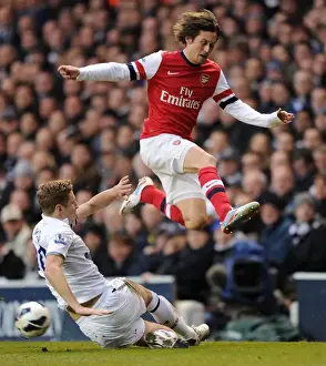 Tottenham Hotspur V Arsenal 2012-13 Prints: Clash of Titans: Rosicky vs. Dawson - A Football Battle at White Hart Lane (2012-13)
