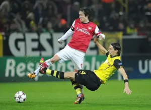 Borussia Dortmund V Arsenal 2013-14 Prints: Clash of Titans: Rosicky vs. Subotic - Borussia Dortmund vs