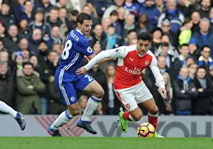 Chelsea V Arsenal 2016-17 Prints: Clash of Titans: Sanchez vs Azpilicueta - Chelsea vs Arsenal, Premier League 2016-17