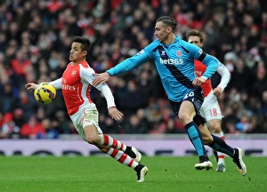 Arsenal V Stoke City 2014-15 Prints: Clash of Titans: Sanchez vs. Cameron - Arsenal vs. Stoke, 2015: A Football Battle