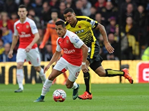 Watford V Arsenal 2015/16 Prints: Clash of Titans: Sanchez vs. Deeney - Arsenal vs. Watford, Premier League 2015/16