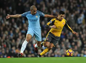 Manchester City V Arsenal 2016-17 Prints: Clash of Titans: Sanchez vs. Fernandinho - Manchester City vs