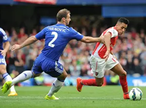 Chelsea V Arsenal 2014-15 Prints: Clash of Titans: Sanchez vs Ivanovic - Chelsea vs Arsenal, Premier League 2014-15