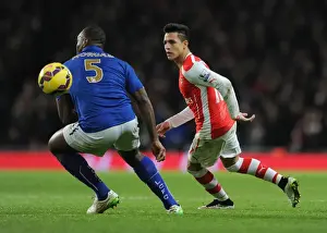 Arsenal V Leicester City 2014-15 Prints: Clash of Titans: Sanchez vs Morgan - Arsenal vs Leicester City, Premier League 2014-15