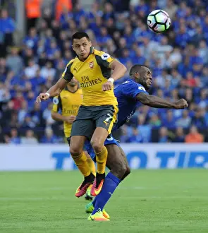 Leicester City V Arsenal 2016-17 Prints: Clash of Titans: Sanchez vs Morgan - Arsenal vs Leicester City