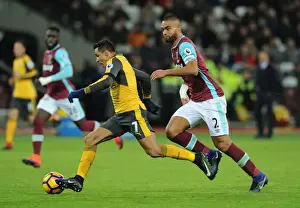 West Ham United V Arsenal 2016-17 Prints: Clash of Titans: Sanchez vs. Reid - West Ham United vs. Arsenal, Premier League, 2016