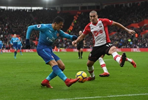 Southampton V Arsenal 2017-18 Prints: Clash of Titans: Sanchez vs. Romeu - Southampton vs. Arsenal, Premier League 2017-18