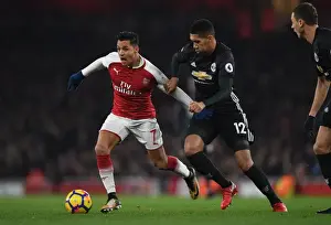 Arsenal V Manchester United 2017-18 Prints: Clash of Titans: Sanchez vs Smalling - A Wit and Skill Battle