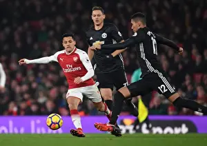Arsenal V Manchester United 2017-18 Prints: Clash of Titans: Sanchez vs Smalling - A Wit and Skill Battle: Arsenal vs Manchester United