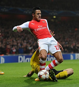 Arsenal V Borussia Dortmund 2014-15 Prints: Clash of Titans: Sanchez vs. Subotic - Arsenal vs