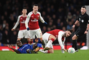 Arsenal V Chelsea - Carabao Cup 2017-18 Prints: Clash of Titans: Sead Kolasinac vs