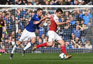 Everton V Arsenal 2018-19 Prints: Clash of Titans: Sigurdsson vs. Sokratis - Everton vs. Arsenal, Premier League 2018-19