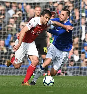 Everton V Arsenal 2018-19 Prints: Clash of Titans: Sigurdsson vs Sokratis - Everton vs Arsenal, Premier League 2018-19