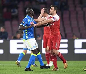 Napoli v Arsenal 2018-19 Collection: Clash of Titans: Sokratis vs. Koulibaly - Napoli vs. Arsenal, UEFA Europa League Quarterfinals