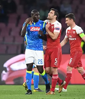 Napoli V Arsenal 2018-19 Prints: Clash of Titans: Sokratis vs. Koulibaly - UEFA Europa League Quarterfinal Showdown