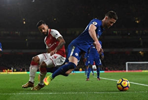 Arsenal V Chelsea 2017-18 Prints: Clash of Titans: Walcott vs. Cahill - Arsenal vs. Chelsea, Premier League