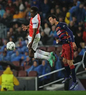 Barcelona V Arsenal 2015-16 Prints: Clash of Titans: Welbeck vs. Busquets - Arsenal's Battle at Camp Nou