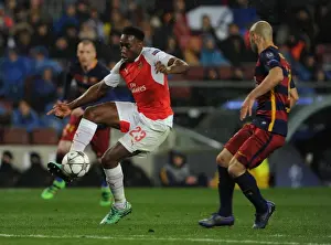 Barcelona V Arsenal 2015-16 Prints: Clash of Titans: Welbeck vs Mascherano - Arsenal vs Barcelona, UEFA Champions League 2016
