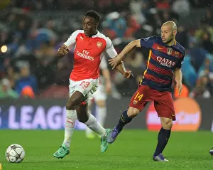 Barcelona V Arsenal 2015-16 Prints: Clash of Titans: Welbeck vs Mascherano - Arsenal vs Barcelona, UEFA Champions League 2016