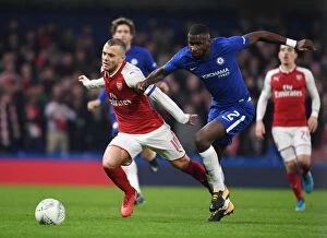 Chelsea v Arsenal - Carabao Cup 1/2 final 1st leg 2017-18 Collection: Clash of Titans: Wilshere vs. Rudiger in Carabao Cup Semi-Final Showdown (Chelsea vs. Arsenal)