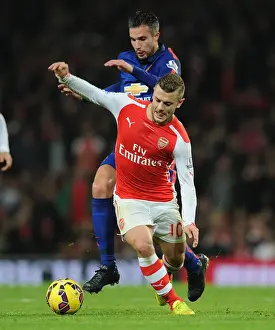 Arsenal V Manchester United 2014-15 Prints: Clash of Titans: Wilshere vs. van Persie - Arsenal vs. Manchester United (2014-15)