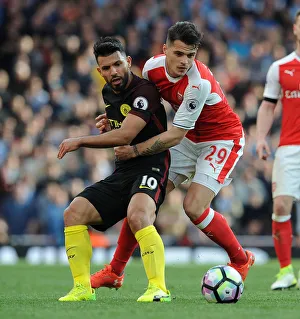 Arsenal V Manchester City 2016-17 Prints: Clash of Titans: Xhaka vs. Aguero - Arsenal vs. Manchester City, Premier League