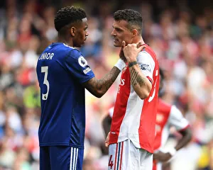 Arsenal V Leeds United 2021_22 Prints: Clash of Titans: Xhaka vs. Firpo - Arsenal vs. Leeds United, Premier League 2021-22
