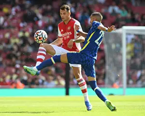 Arsenal V Chelsea - Pre Season Friendly 2021-22 Prints: Clash of Titans: Xhaka vs Ziyech - Arsenal vs Chelsea Pre-Season Showdown