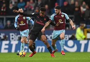 Burnley V Arsenal 2017-18 Prints: Clash at Turf Moor: Iwobi vs Brady in Burnley vs Arsenal Premier League Showdown