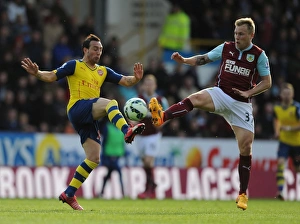 Burnley V Arsenal 2014/15 Prints: Clash at Turf Moor: Santi Cazorla vs
