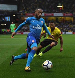 Watford V Arsenal 2017-18 Prints: Clash at Vicarage Road: Lacazette vs