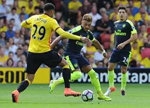 Watford V Arsenal 2016-17 Prints: Clash at Vicarage Road: Oxlade-Chamberlain vs Capoue in Premier League Battle