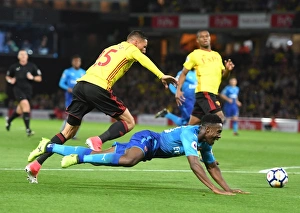 Watford V Arsenal 2017-18 Prints: Clash at Vicarage Road: Welbeck vs