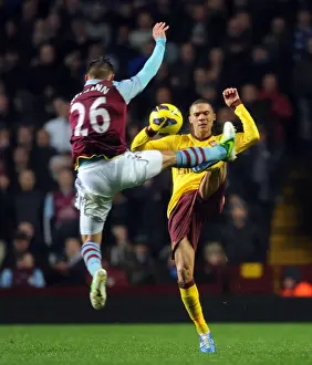 Aston Villa V Arsenal 2012-13 Prints: Clash at Villa Park: Gibbs vs. Weimann in Premier League Showdown