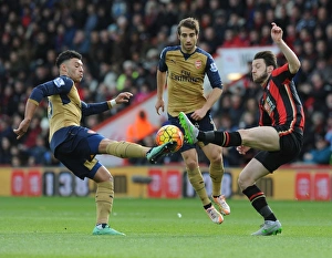 Bournemouth V Arsenal 2015-16 Prints: Clash at The Vitality: Arter vs. Oxlade-Chamberlain