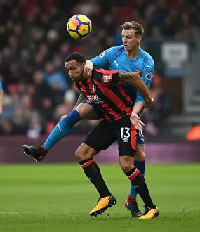 AFC Bournemouth V Arsenal 2017-18 Prints: Clash at Vitality: Holding vs. Wilson - AFC Bournemouth vs. Arsenal, Premier League