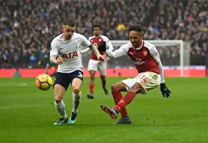 Tottenham Hotspur V Arsenal 2017-18 Prints: Clash at Wembley: Aubameyang vs Trippier in the Premier League Battle between Tottenham and Arsenal