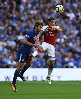 Arsenal V Chelsea - FA Community Shield 2017-18 Prints: Clash at Wembley: Bellerin vs Alonso in the FA Community Shield Showdown