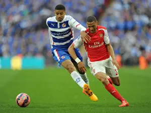 Reading V Arsenal FA Cup Semi Final 2014/15 Prints: Clash at Wembley: A Duel between Kieran Gibbs and Michael Hector in the FA Cup Semi-Final