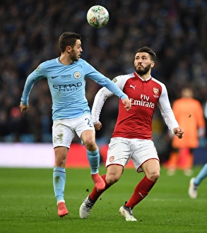 Arsenal V Manchester City - Carabao Cup Final 2018 Prints: Clash at Wembley: Sead Kolasinac vs Bernardo Silva - Arsenal vs Manchester City Carabao Cup Final