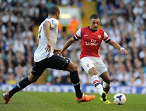 Tottenham Hotspur V Arsenal 2013-14 Prints: Clash at White Hart Lane: Oxlade-Chamberlain vs. Kaboul