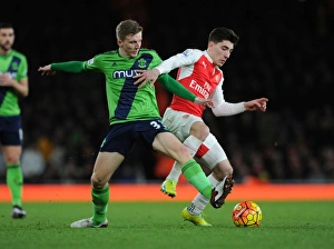 Arsenal V Southampton 2015-16 Prints: Clash of the Wing-backs: Hector Bellerin vs