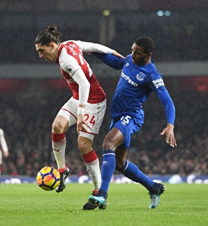 Arsenal V Everton 2017-18 Prints: Clash of the Wingbacks: Hector Bellerin vs