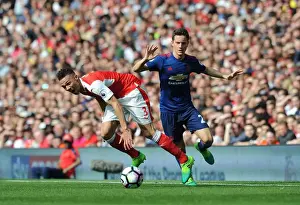 Arsenal V Manchester United 2016-17 Prints: Clash of the Wingers: Gibbs vs. Herrera - Arsenal vs Manchester United (2016-17)